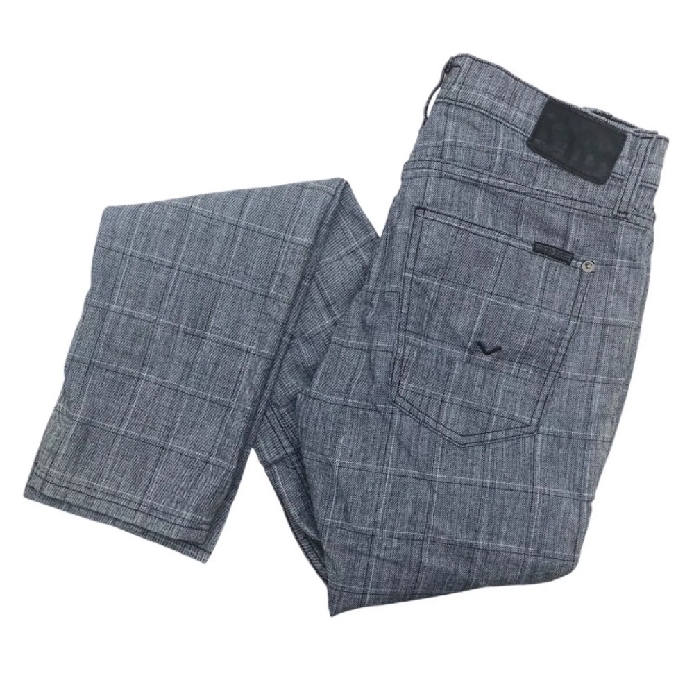 HUDSON JEANS PLAID - Checkered Punk Trouser Pants Stripe Sartor Slouchy Skinny